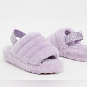 Ugg Fluff Yeah Lilac Bling Slide Slippers